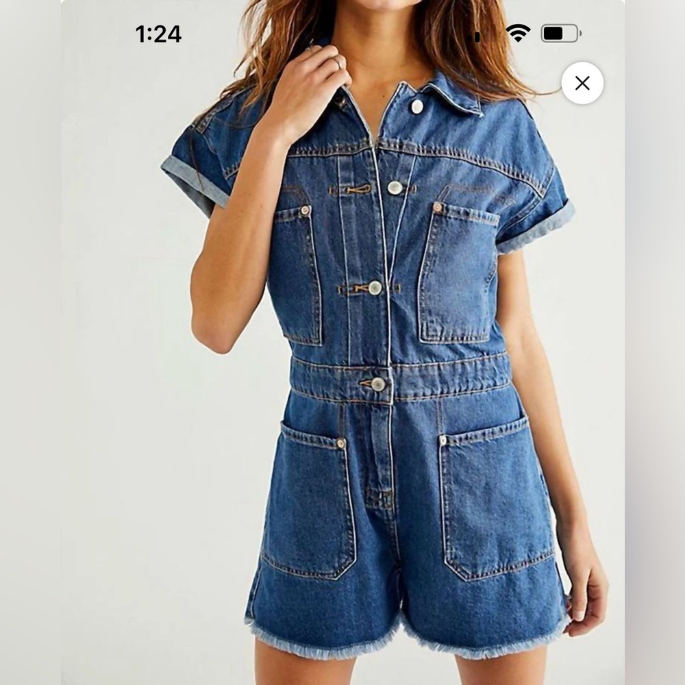 Free People Work Hard Play Harder Romper, XS NWOT - Picture 1 of 5